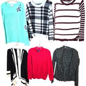 Women's Small S 4 6  Sweaters Cardigans Pullovers Winter Wholesale Bulk Lot of 6
